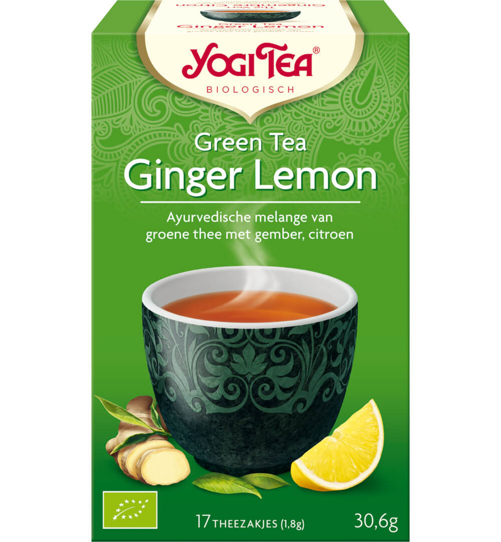 Yogi thee Green ginger lemon bio 17 builtjes